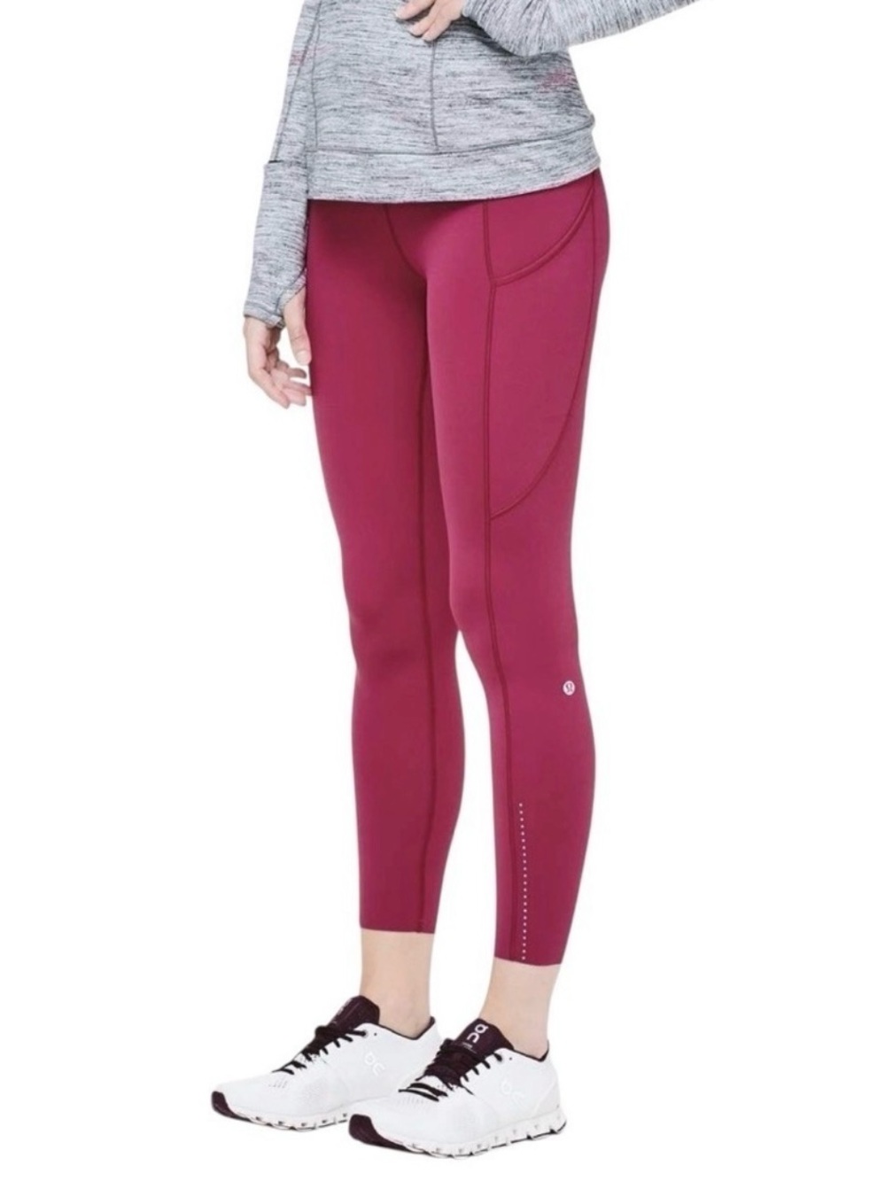 lululemon Fast and Free High-Rise Crop 23" Pockets *Updated (NWT) Washed Mauve